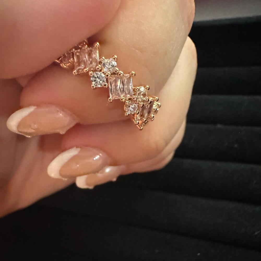 Bomb party - Rose quartz and CZ on rose gold ring - Picture 3 of 4